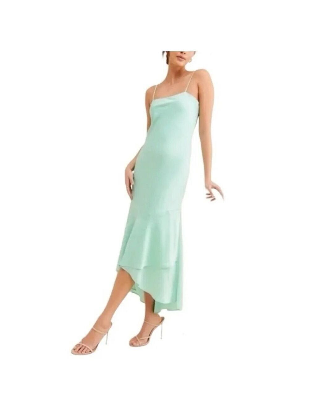 Hutch anthropologie Mint Green Spaghetti Strap international Dress small